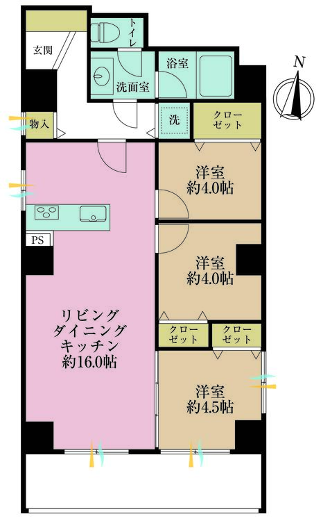 その他 3LDK、専有面積65.48m2、バルコニー面積7.95m2