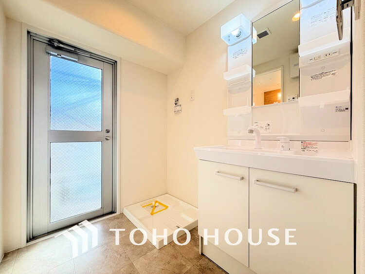 洗面 清潔感のある脱衣場