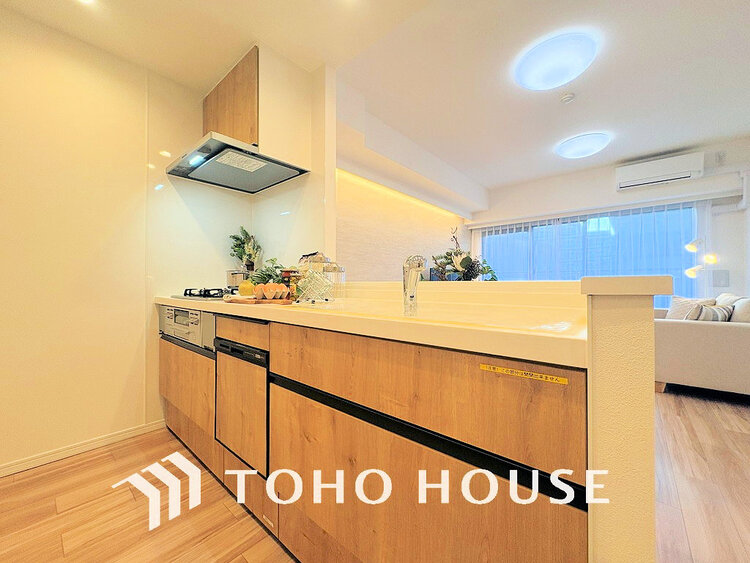 キッチン シンプルな部屋の雰囲気に溶け合うナチュラルキッチン