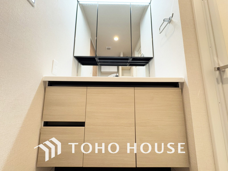 洗面 清潔感のある洗面室