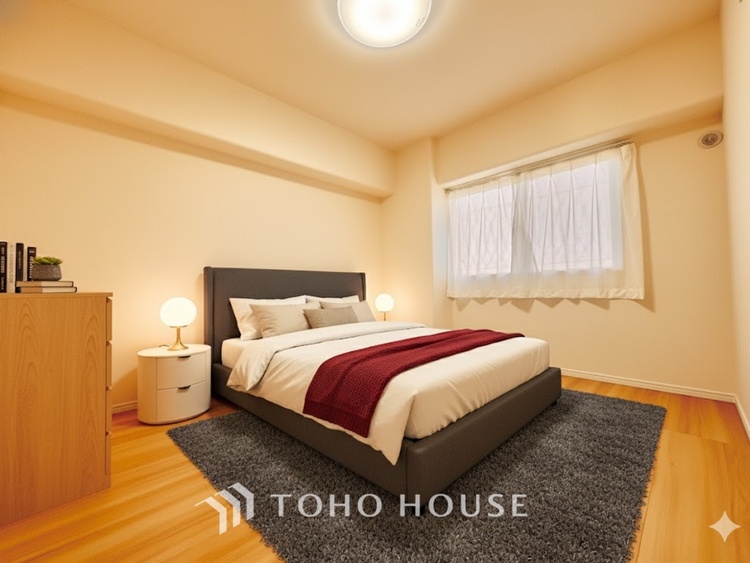 内装 ＊配置してある家具や小物はCGによるイメージ画像です。寝室は一日の疲れを癒す大切な空間。快適で落ち着けるおすすめの間取りです。