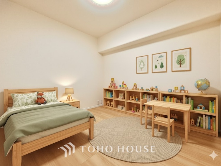 内装 ＊配置してある家具や小物はCGによるイメージ画像です。勉強も遊びも安心して過ごせるおすすめの子供部屋です。