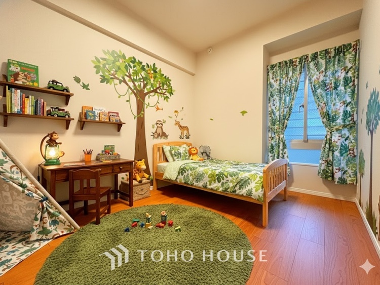 内装 ＊配置してある家具や小物はCGによるイメージ画像です。勉強も遊びも安心して過ごせるおすすめの子供部屋です。