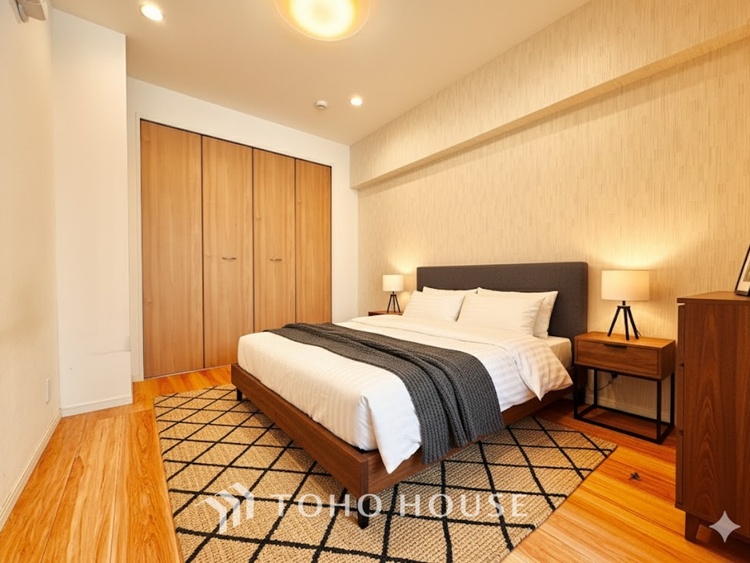 内装 ＊配置してある家具や小物はCGによるイメージ画像です。寝室は一日の疲れを癒す大切な空間。快適で落ち着けるおすすめの間取りです。