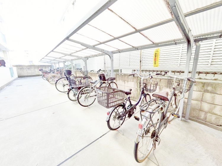 設備 整理整頓された駐輪場で、管理体制の良好さがうかがえます。