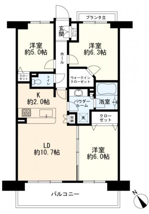 間取り 間取図（３ＬＤＫ＋バルコニー）