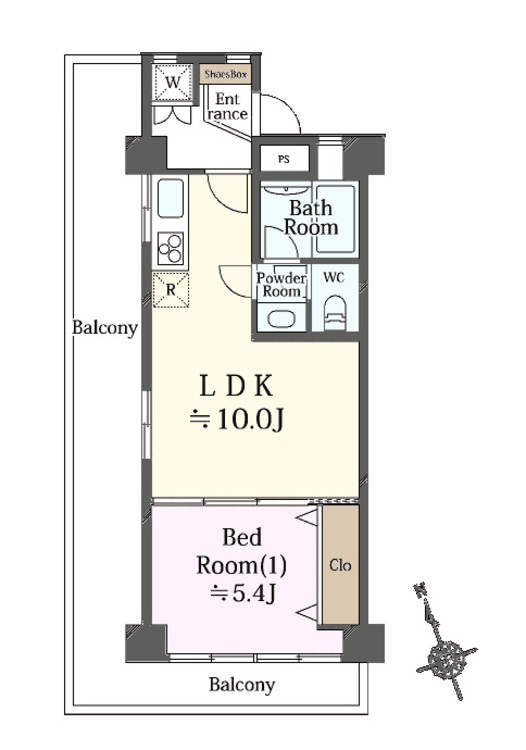 その他 1LDK、専有面積38.19m2、バルコニー面積17.96m2