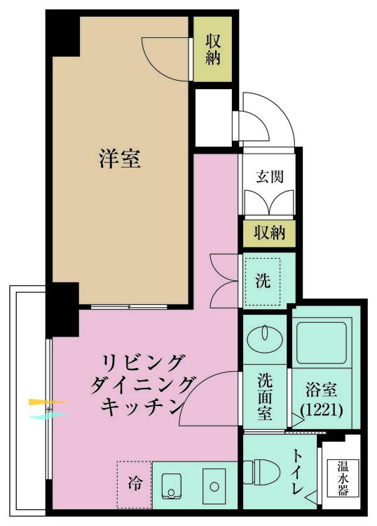その他 1DK、専有面積29.75m2、バルコニー面積2.42m2