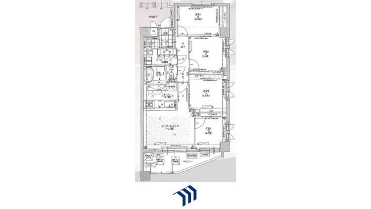 間取り 広大な空間を誇るLDKは、あなたの創造性を解き放つ舞台。ゆとりのある各居室と機能的な水回りが、都心の贅沢を極めます。