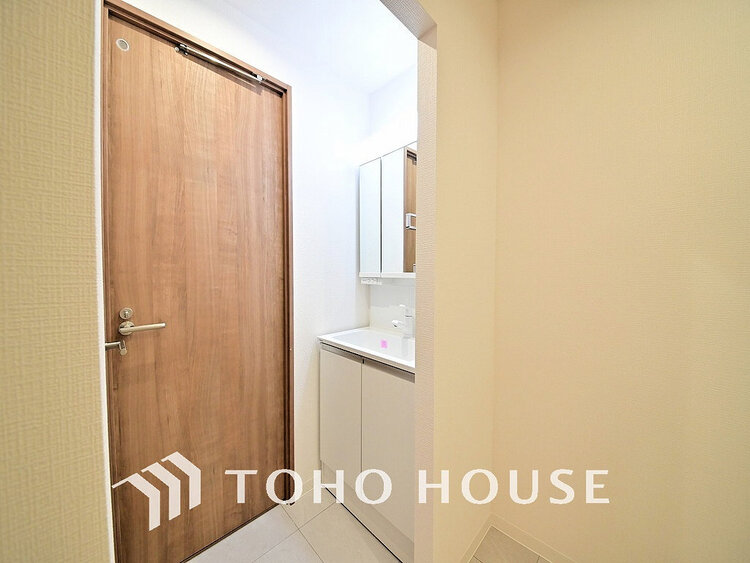 洗面 清潔感のある脱衣場