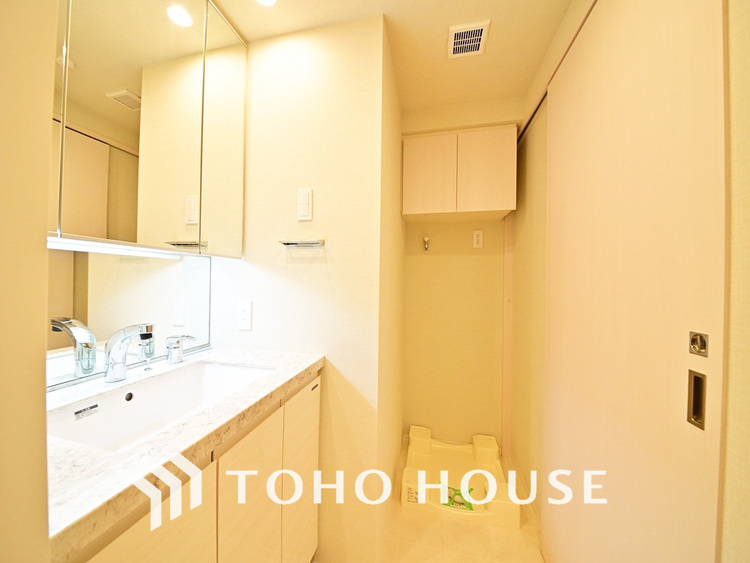 洗面 清潔感のある洗面室