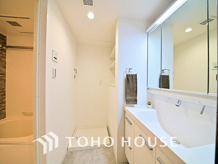 洗面 清潔感のある脱衣場