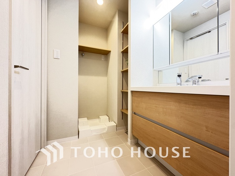 洗面 清潔感のある洗面室