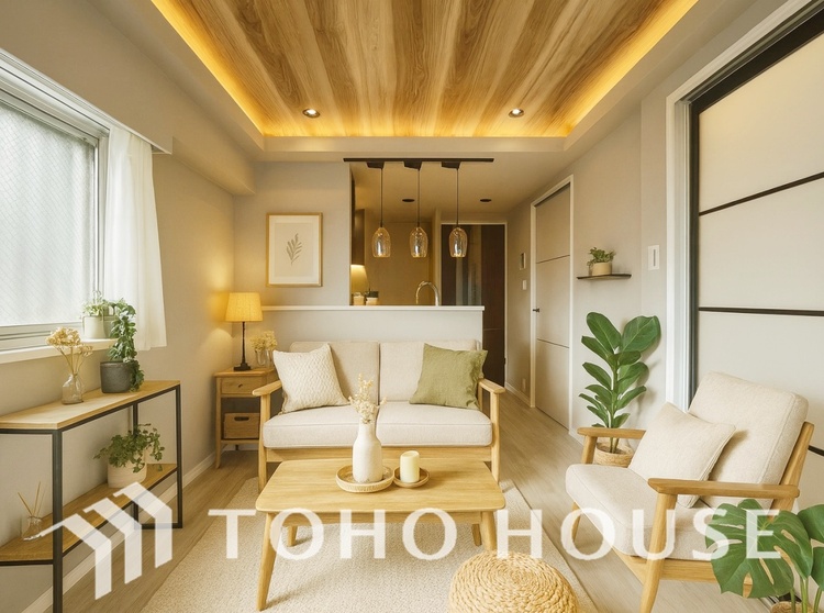 内装 ＊配置してある家具や小物はCGによるイメージ画像です。忙しい朝でも、しっかり家族が揃って食事をして頂けるゆとりある大きさのダイニングスペース。