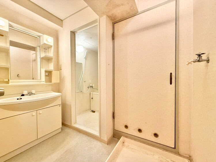 洗面 十分な広さの脱衣所。