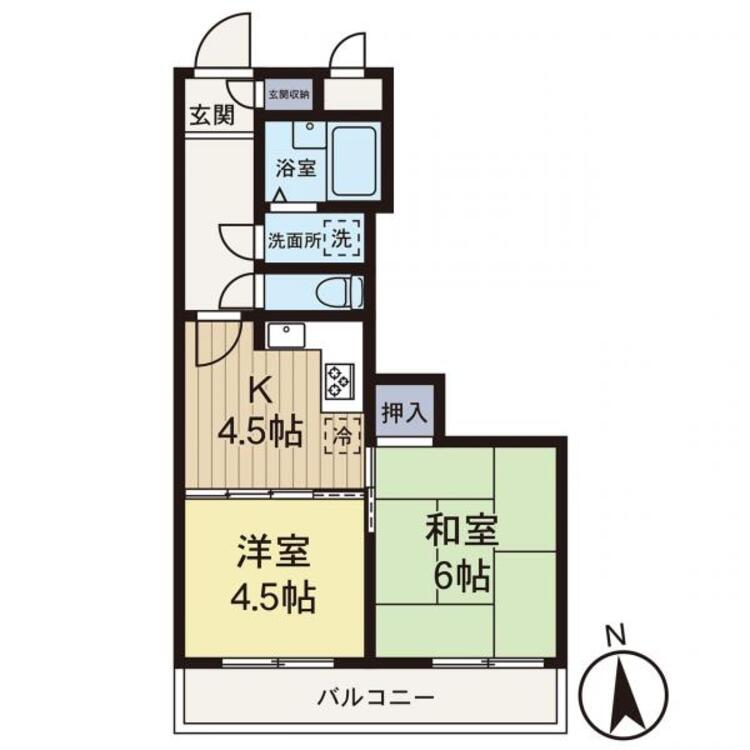 間取り 【間取り図】南向きで陽当たりの良いお部屋です♪