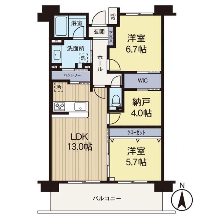 間取り 【間取り図】南向きで陽当たりが良いです！