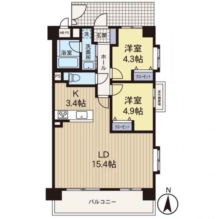 間取り 【間取り図】南向きで陽当たりの良い広々としたLDK♪