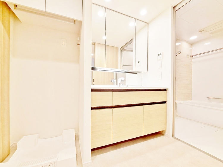 洗面 何かと物が増える場所だからこそ、スッキリと見映えの良い空間に。