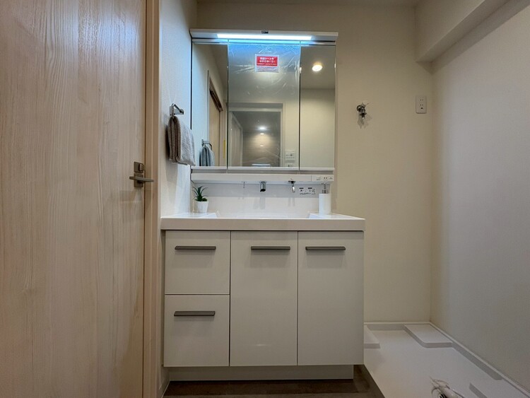 洗面 何かと物が増える場所だからこそ、スッキリと見映えの良い空間に。