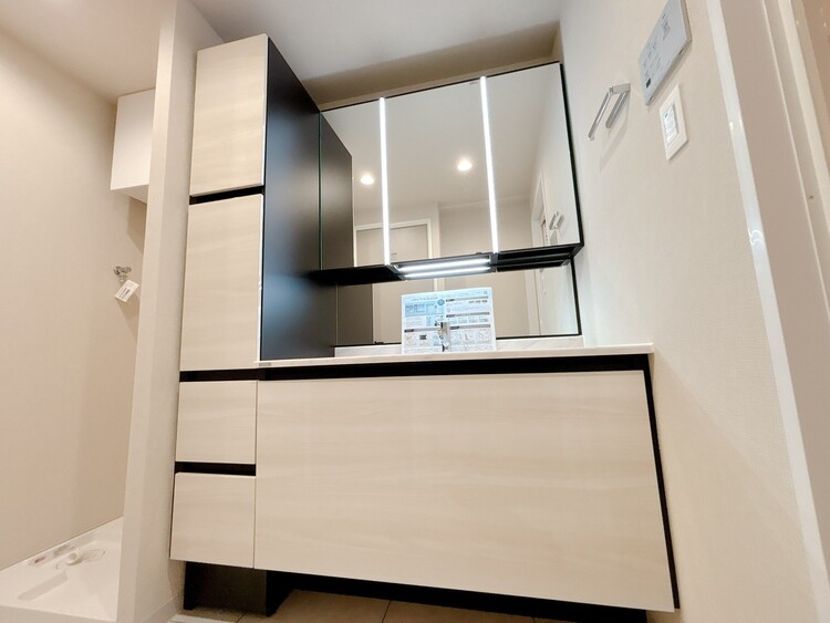 洗面 何かと物が増える場所だからこそ、スッキリと見映えの良い空間に。