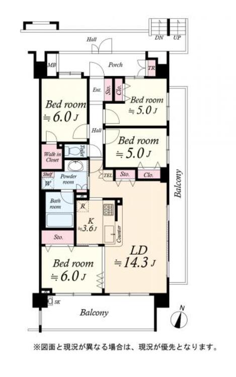 間取り 家族それぞれが個室を使える４LDKプラン。LDKと隣接する洋室をつなげると23.9帖の大空間になります。