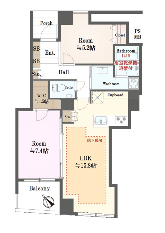 その他 2LDK、専有面積70.26m2、バルコニー面積5.19m2