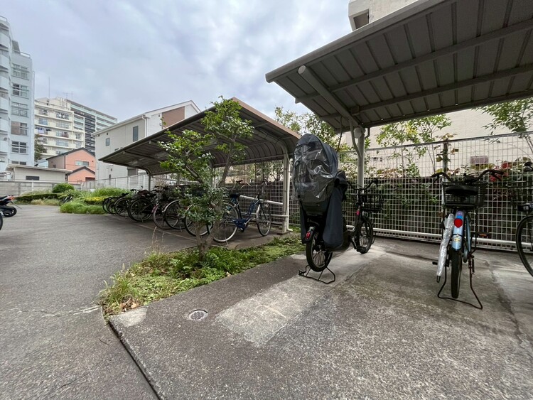 設備 整理整頓された駐輪場で、管理体制の良好さがうかがえます。