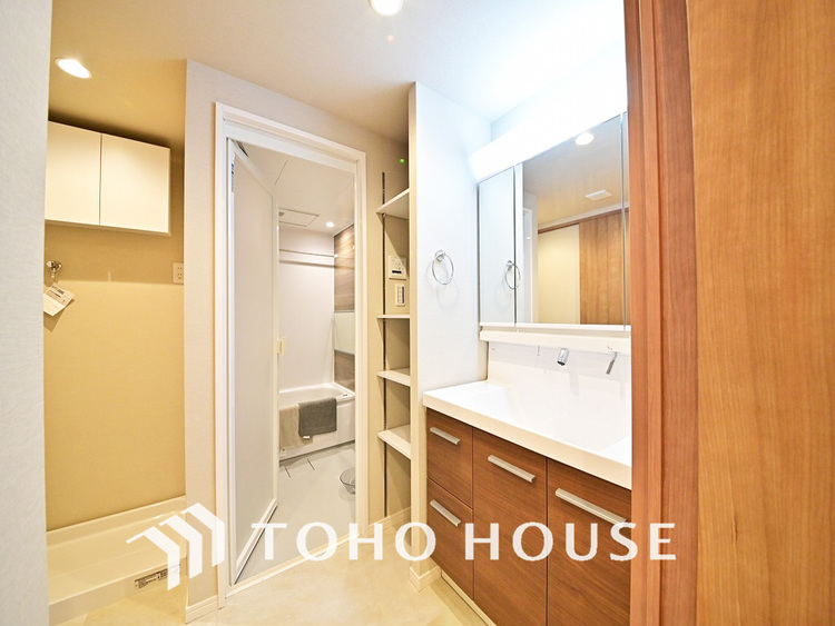 洗面 清潔感のある洗面室