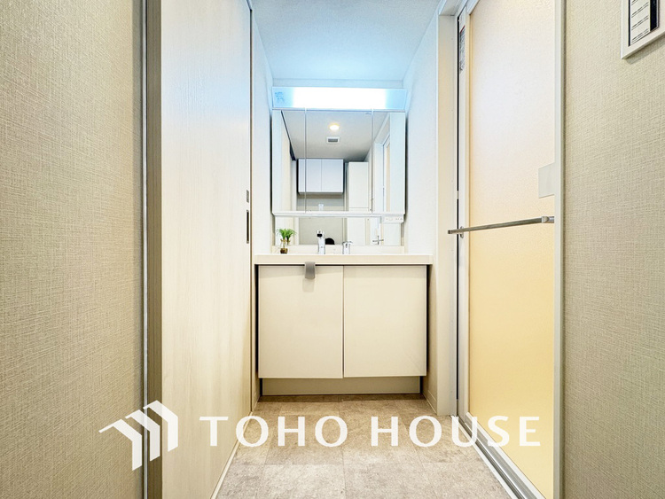 洗面 清潔感のある洗面室