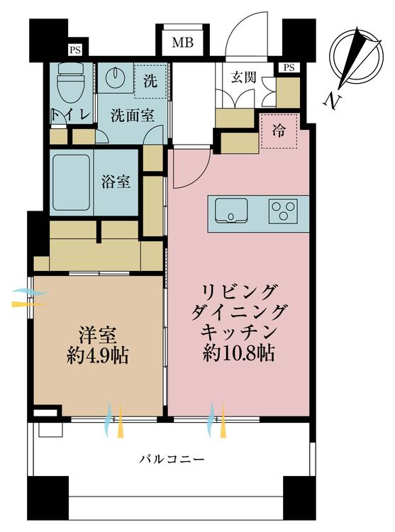 その他 1LDK、専有面積41.42m2、バルコニー面積9.5m2