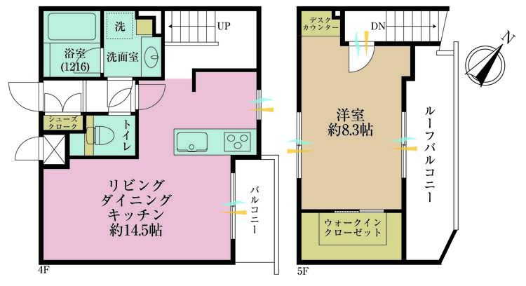 その他 1LDK、専有面積53.01m2、バルコニー面積2.83m2