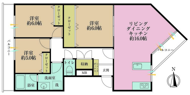 その他 3LDK、専有面積79.67m2、バルコニー面積11.98m2