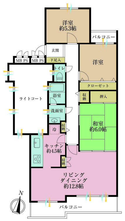 その他 3LDK、専有面積78.22m2、バルコニー面積9.77m2
