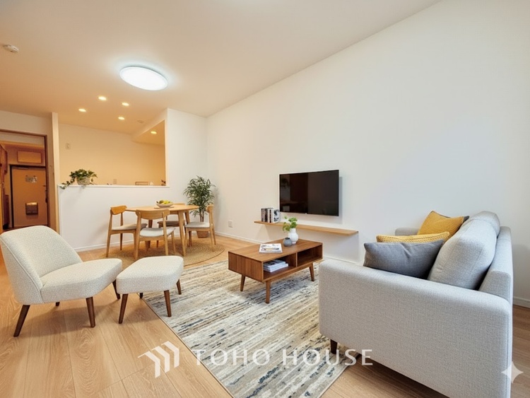 内装 ＊配置してある家具や小物はCGによるイメージ画像です。ここにはみんなが集い、食事と楽しい会話が始まる。話に夢中になりすぎて、ついつい時を忘れ夜半過ぎになってしまう。