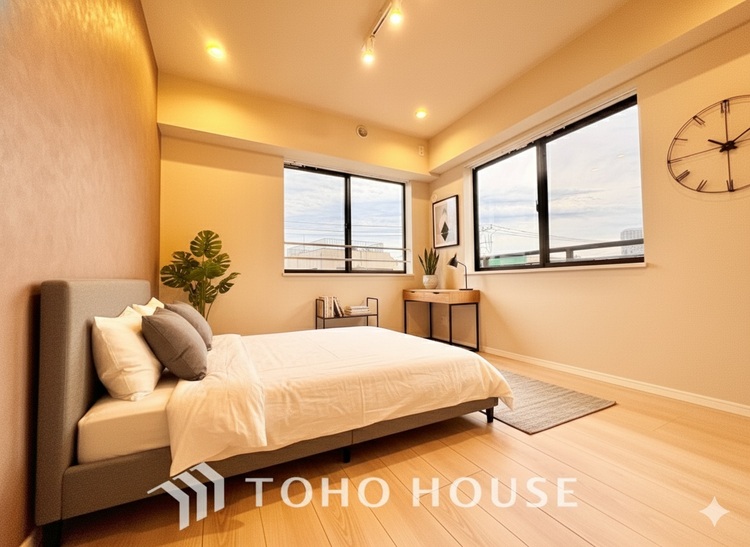 内装 ＊配置してある家具や小物はCGによるイメージ画像です。寝室は一日の疲れを癒す大切な空間。快適で落ち着けるおすすめの間取りです。