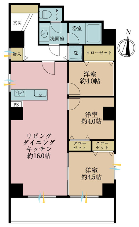 その他 3LDK、専有面積65.48m2、バルコニー面積7.95m2