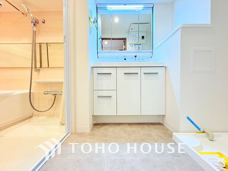 洗面 清潔感のある脱衣場