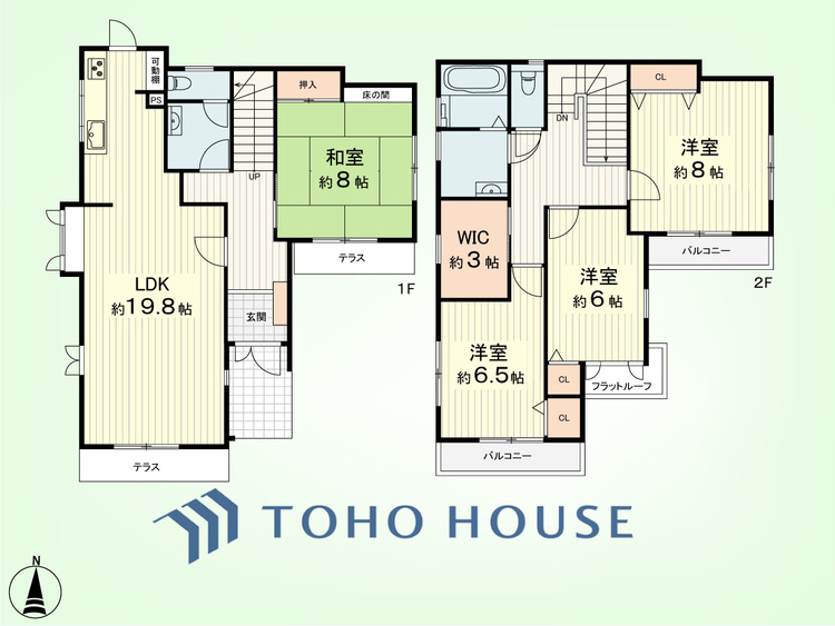 間取り 4LDK　土地面積163.69平米、建物面積128.55平米