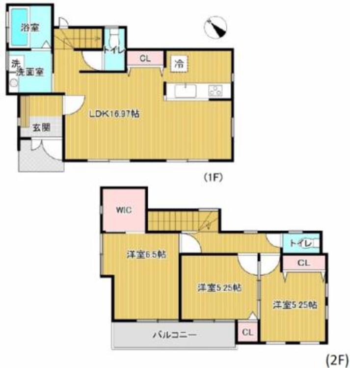 間取り 高台に位置し、眺望・日当たりの良い全室南西向きのお住まいです