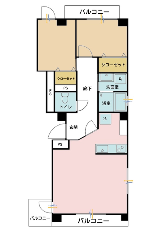 その他 2LDK、専有面積53.76m2