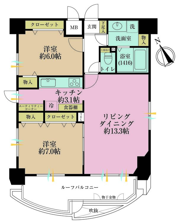その他 2LDK、専有面積67.02m2