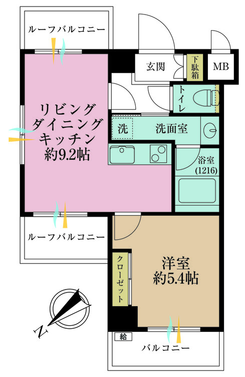 その他 1LDK、専有面積35.5m2、バルコニー面積3.15m2