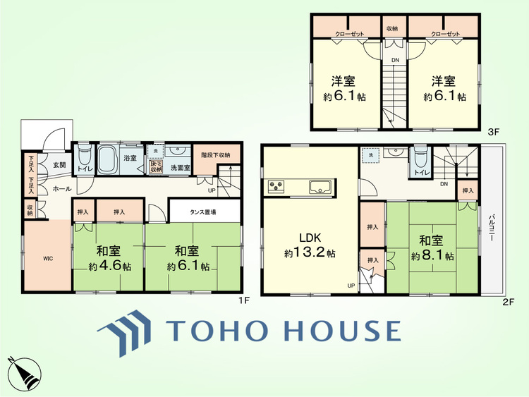 間取り 5LDK　土地面積84.51平米、建物面積125.03平米