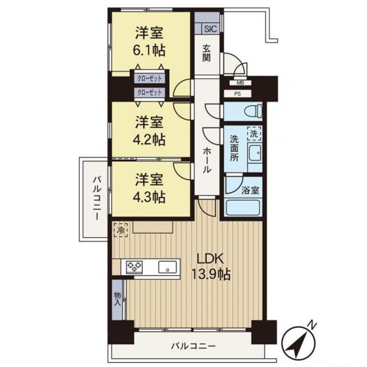間取り リフォームが完了宇したお部屋です。新生活を新しい住宅でお過ごしください！