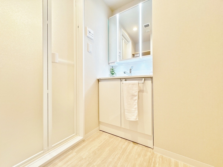 洗面 何かと物が増える場所だからこそ、スッキリと見映えの良い空間に。