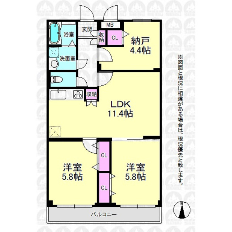 間取り 空室ですのでお気軽にご内覧出来ます！