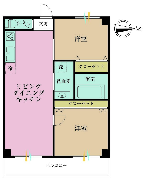 その他 2LDK、専有面積54m2