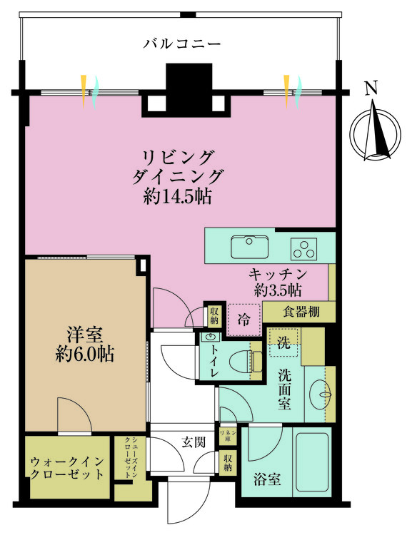 その他 2LDK+S（納戸）、専有面積56.86m2、バルコニー面積10.64m2