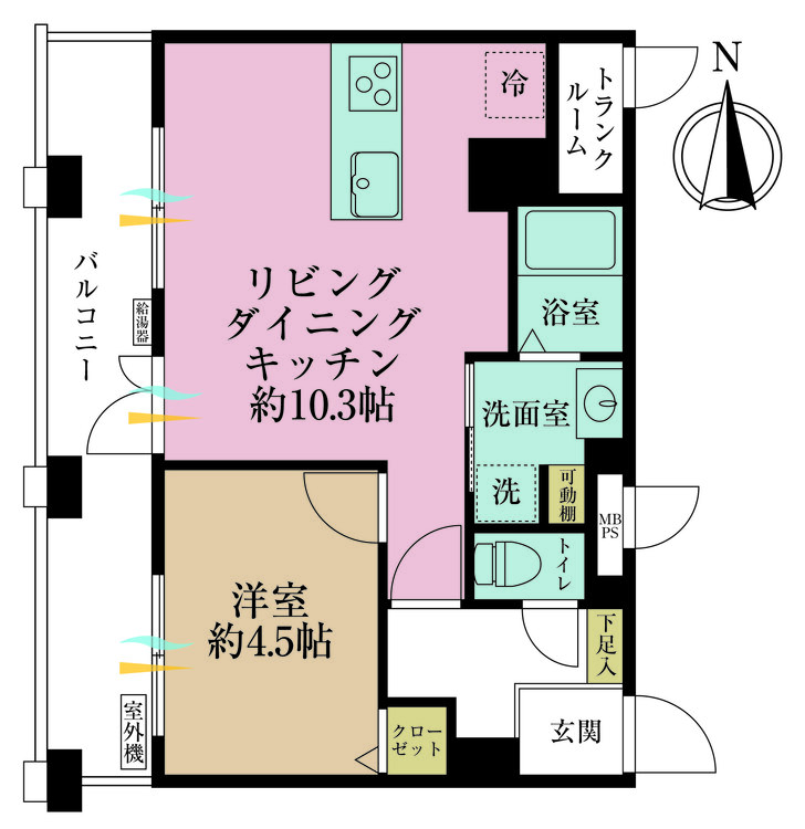 その他 1LDK、専有面積40.72m2、バルコニー面積8.4m2